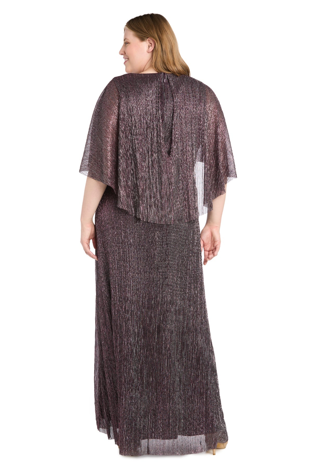 Plus Size Dresses Metallic Long Formal Plus Size Dress Wine