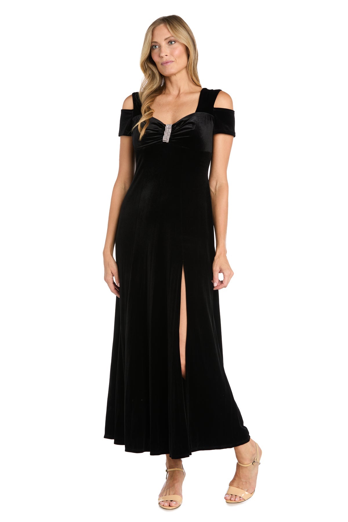 R&M Richards 3227 Long Velvet Formal Evening Dress