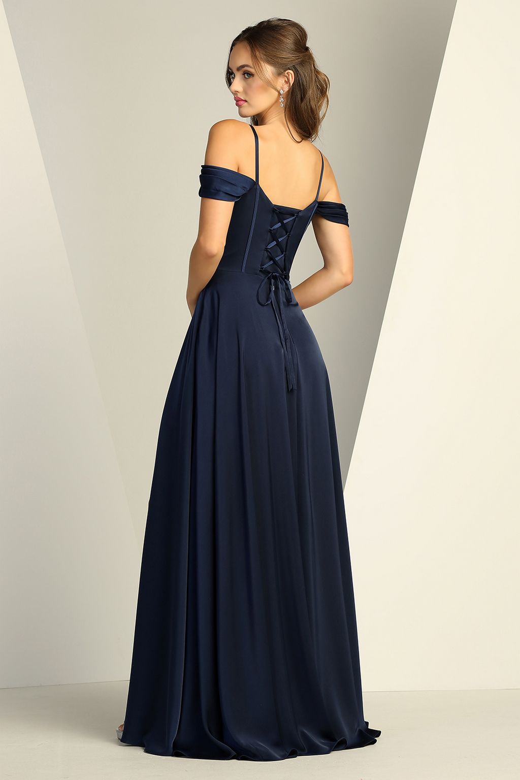 Adora 3229 A Line Long Formal Lace Prom Dress