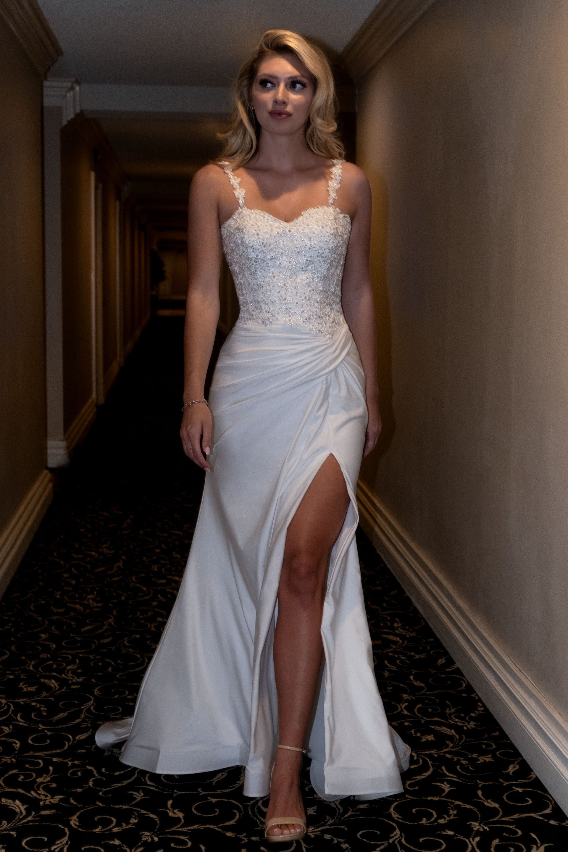 Sweetheart Floor-Length Satin Wedding Mermaid Lenovia 8428