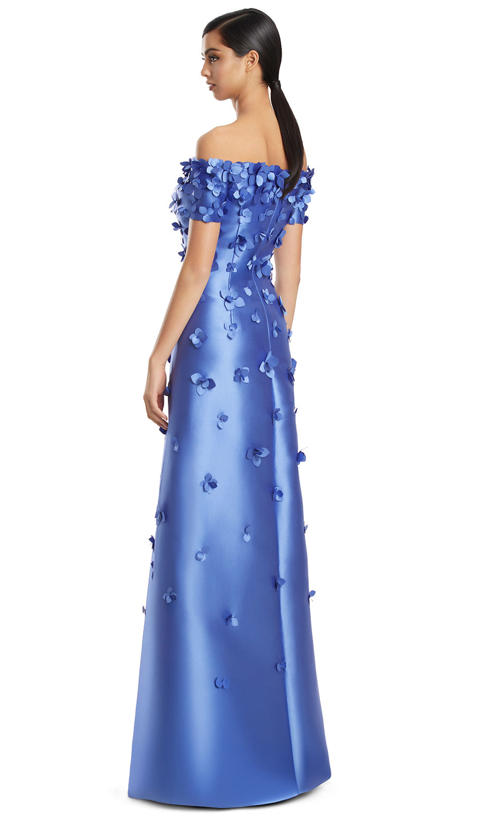 Off-Shoulder Long Satin Evening Gown by Alexander by Daymor 3259S26 in Periwinkle