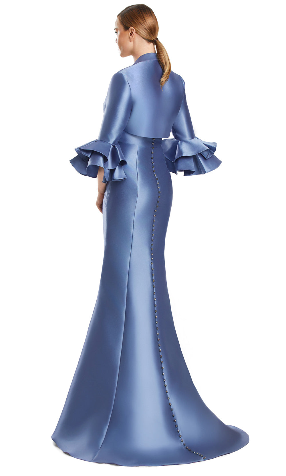 Sweetheart Floor Length Satin Evening Gown by Alexander by Daymor 3263S26 in Delphi Blue