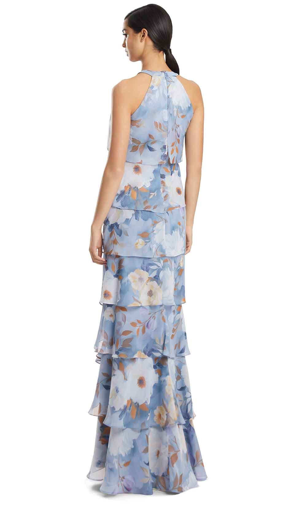 Halter Tiered Chiffon Evening Gown by Alexander by Daymor 3268S26 in Delphi/Multi