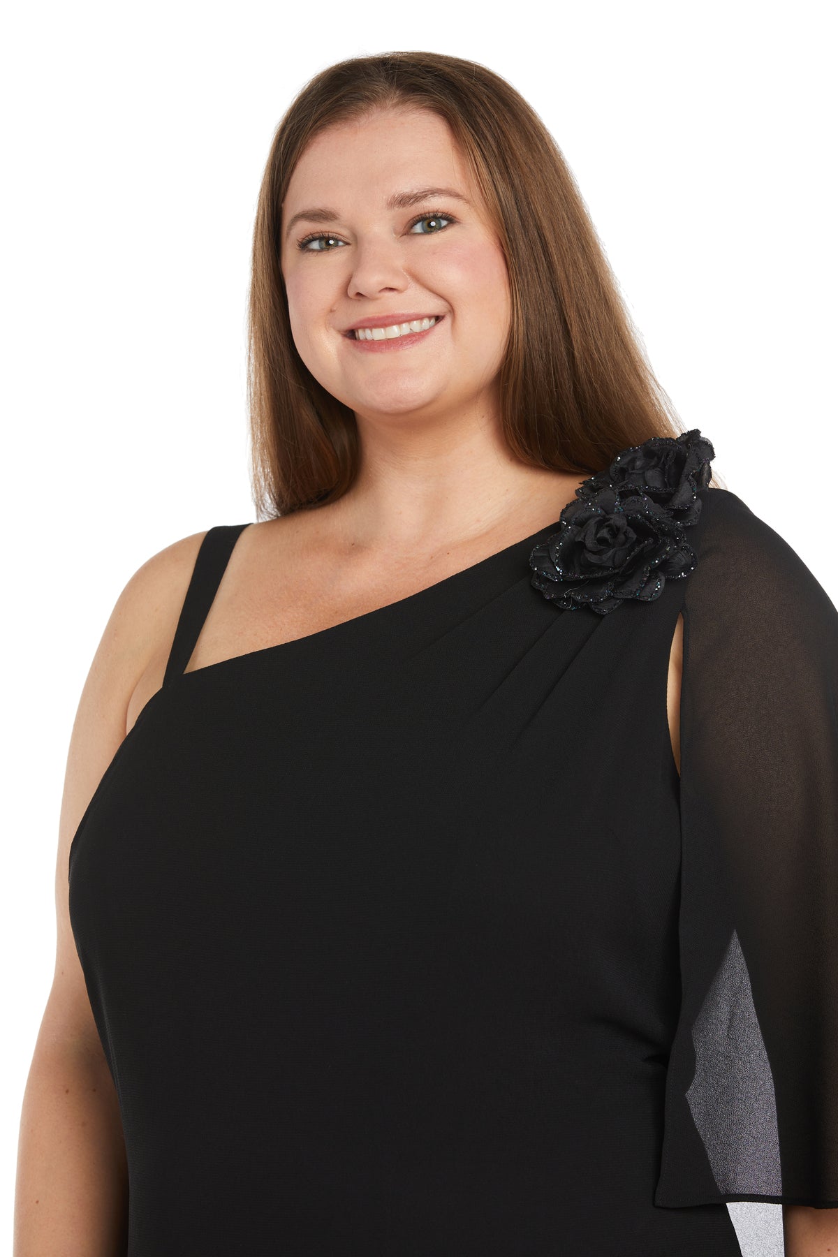 Plus Size Dresses Long Glitter Formal Plus Size Dress Black