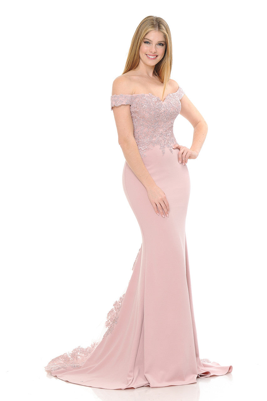 Prom Dresses Long Formal Beaded Mermaid Prom Dress Lenovia 8134 Mauve