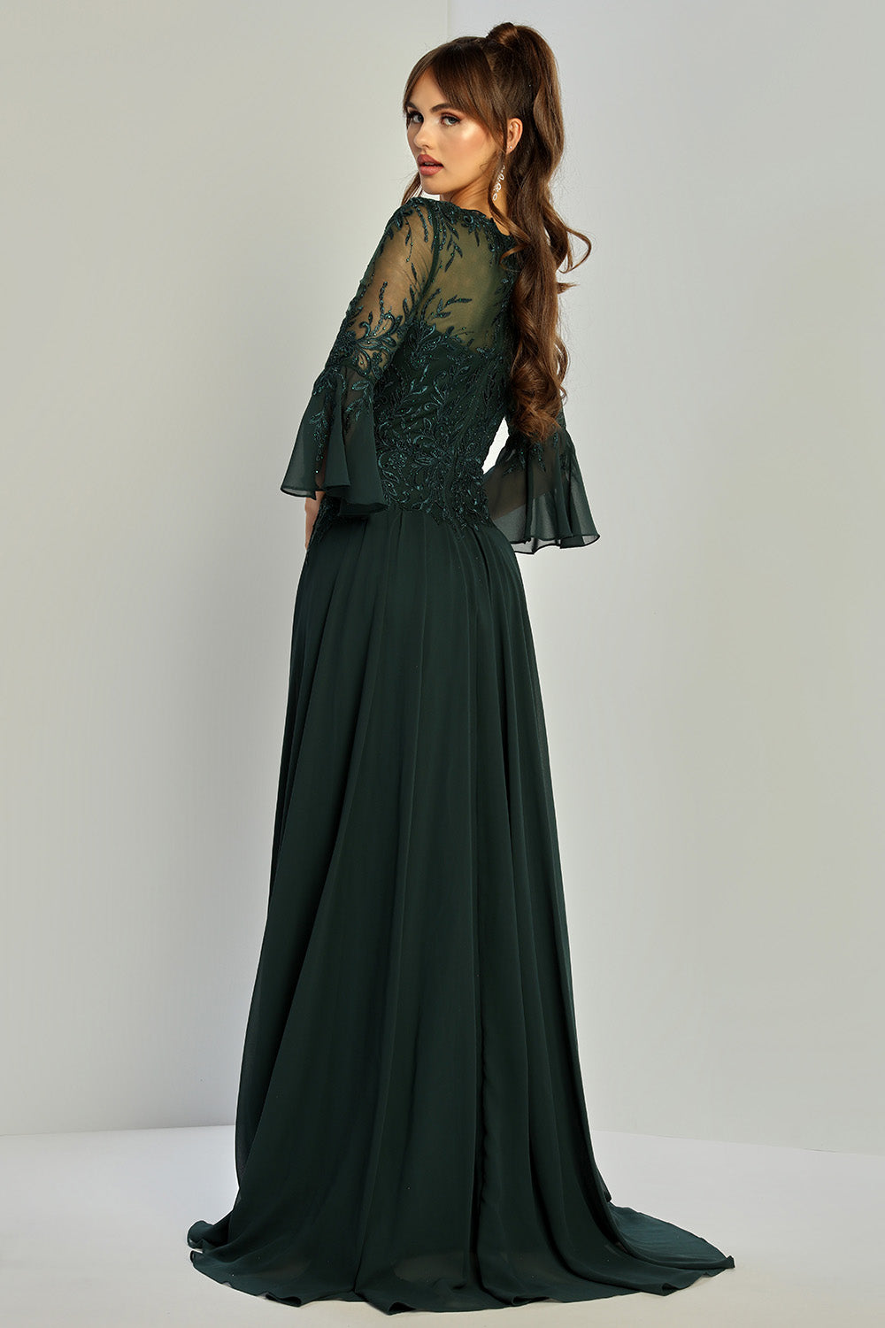 Plus Size Dresses A Line Long Formal Plus Size Dress Dark Green