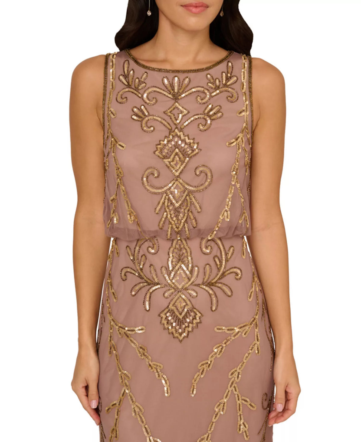 Plus Size Beaded Blouson Gown Adrianna Papell AP1E211724