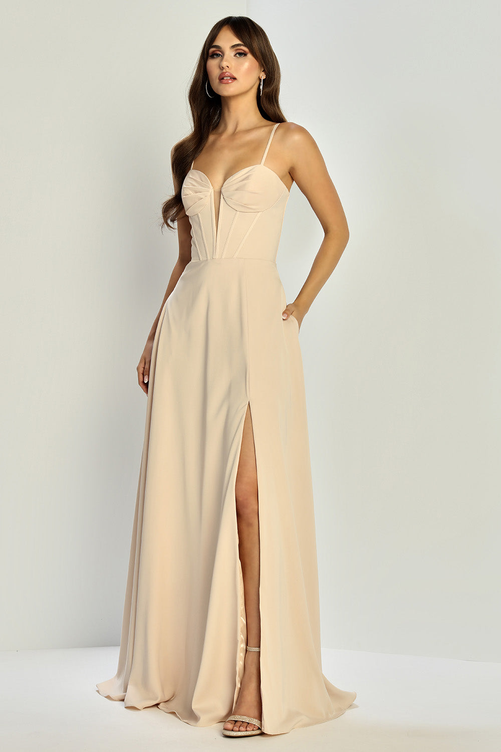Prom Dresses Evening Long Formal A Line Prom Dress Champagne