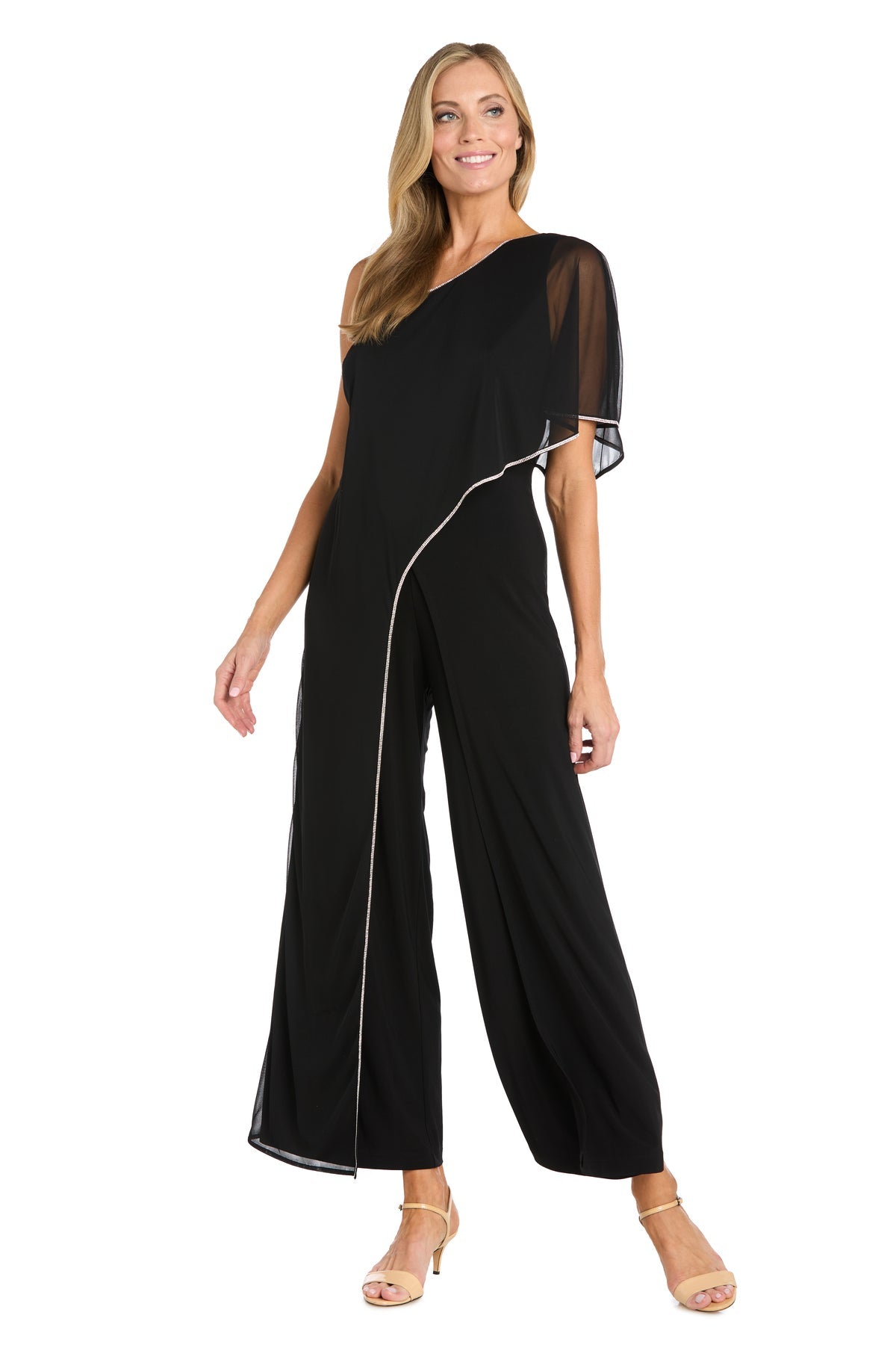 Jumpsuit Long Formal Cape Jumpsuit Black