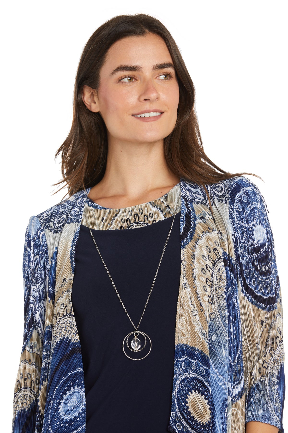 Cocktail Dresses Short Mother of the Bride Printed Jacket Dress Navy/Taupe