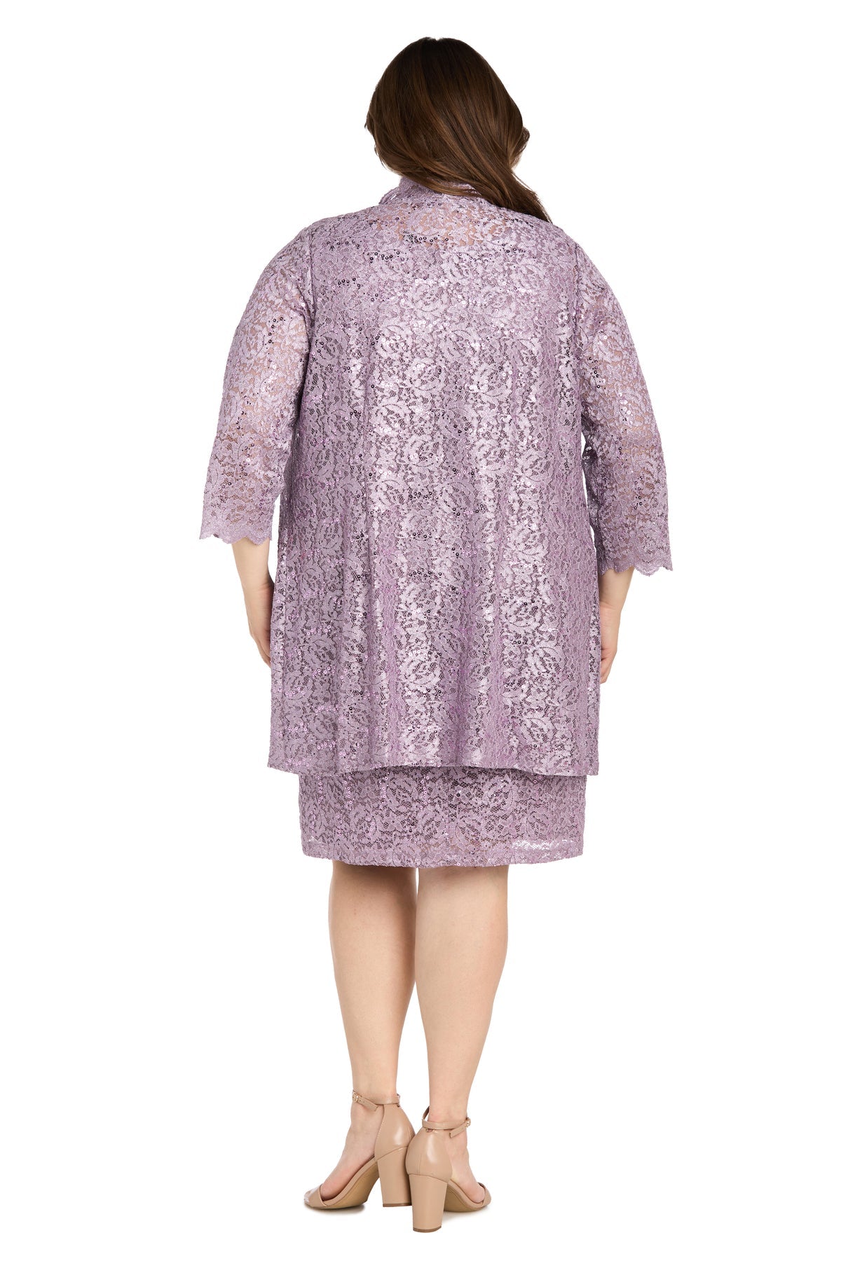 Plus Size Dresses Lace Short Mini Cocktail Plus Size Dress R&M Richards 3333W Lilac
