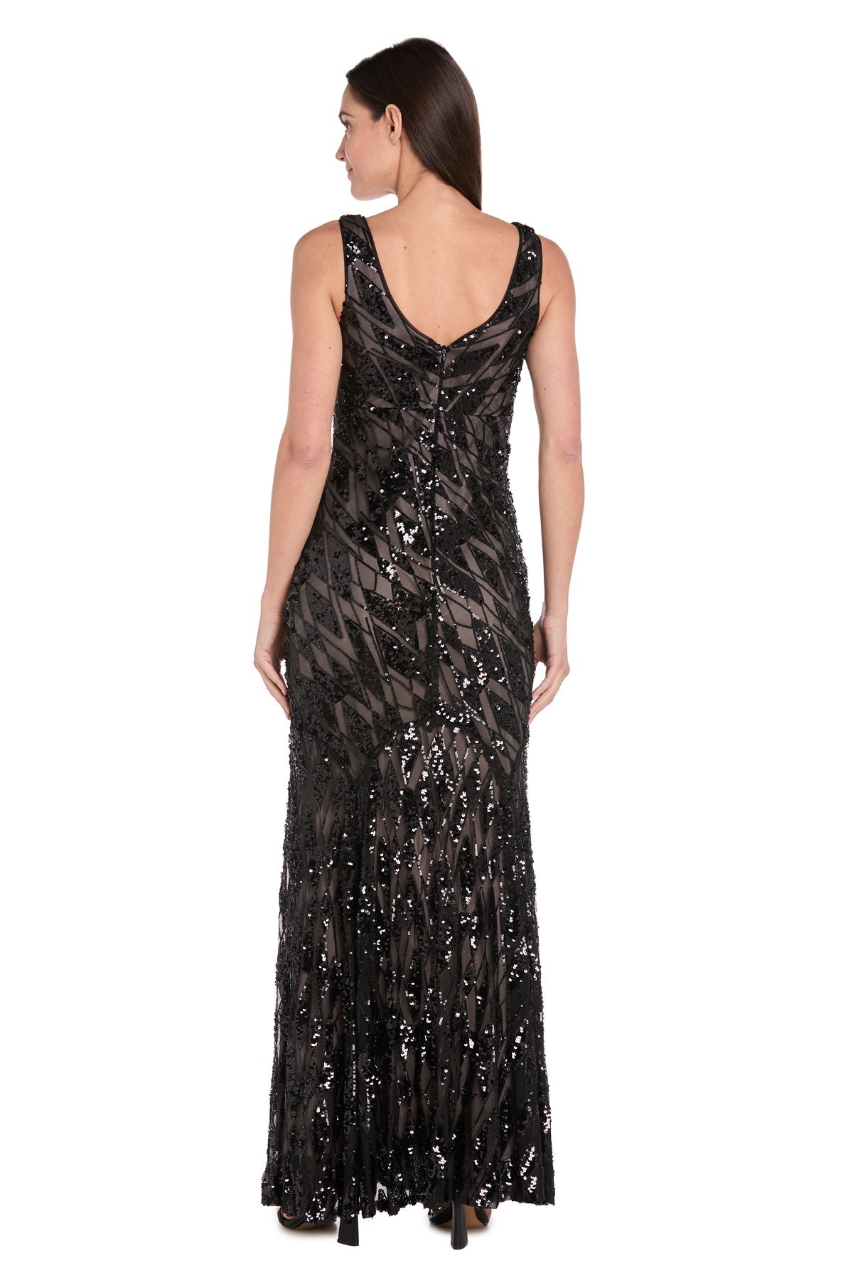 Formal Dresses Formal Long Sequin Evening Dress Black/Nude