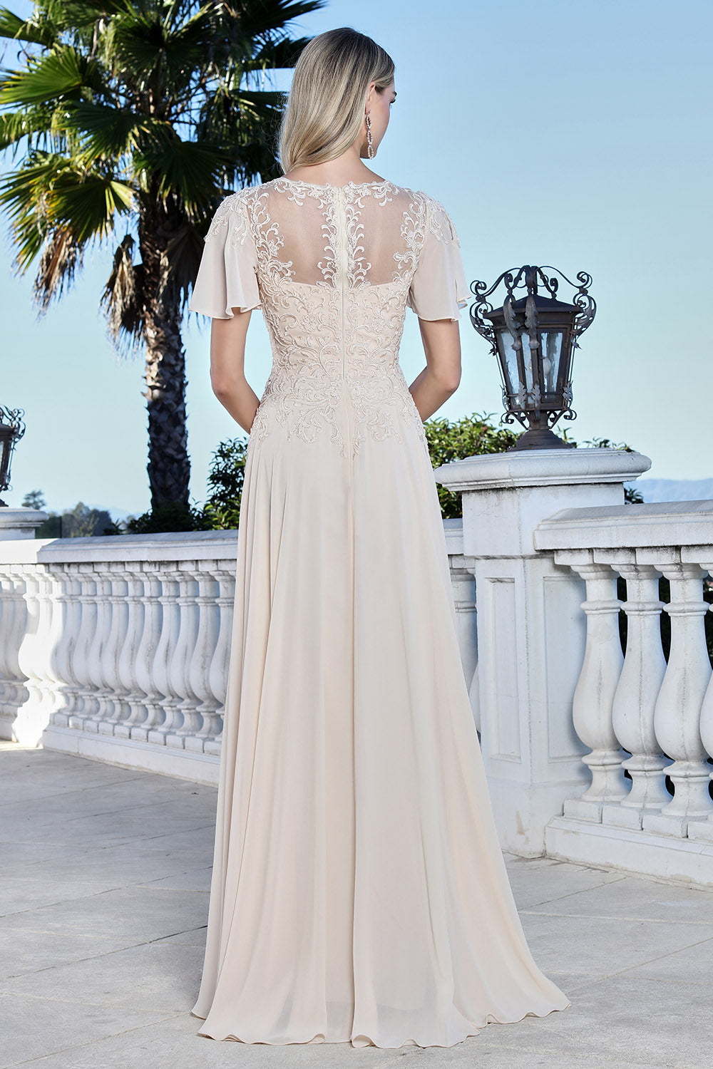 Mother of the Bride Dresses Formal Long Beaded Mother of the Bride Dress Adora Design 3356 Champagne