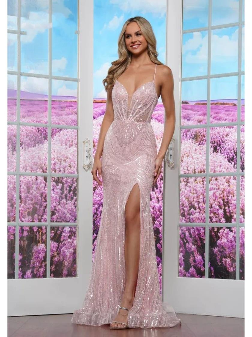 Prom Dresses Long Formal Fitted Evening Prom Dress Pink