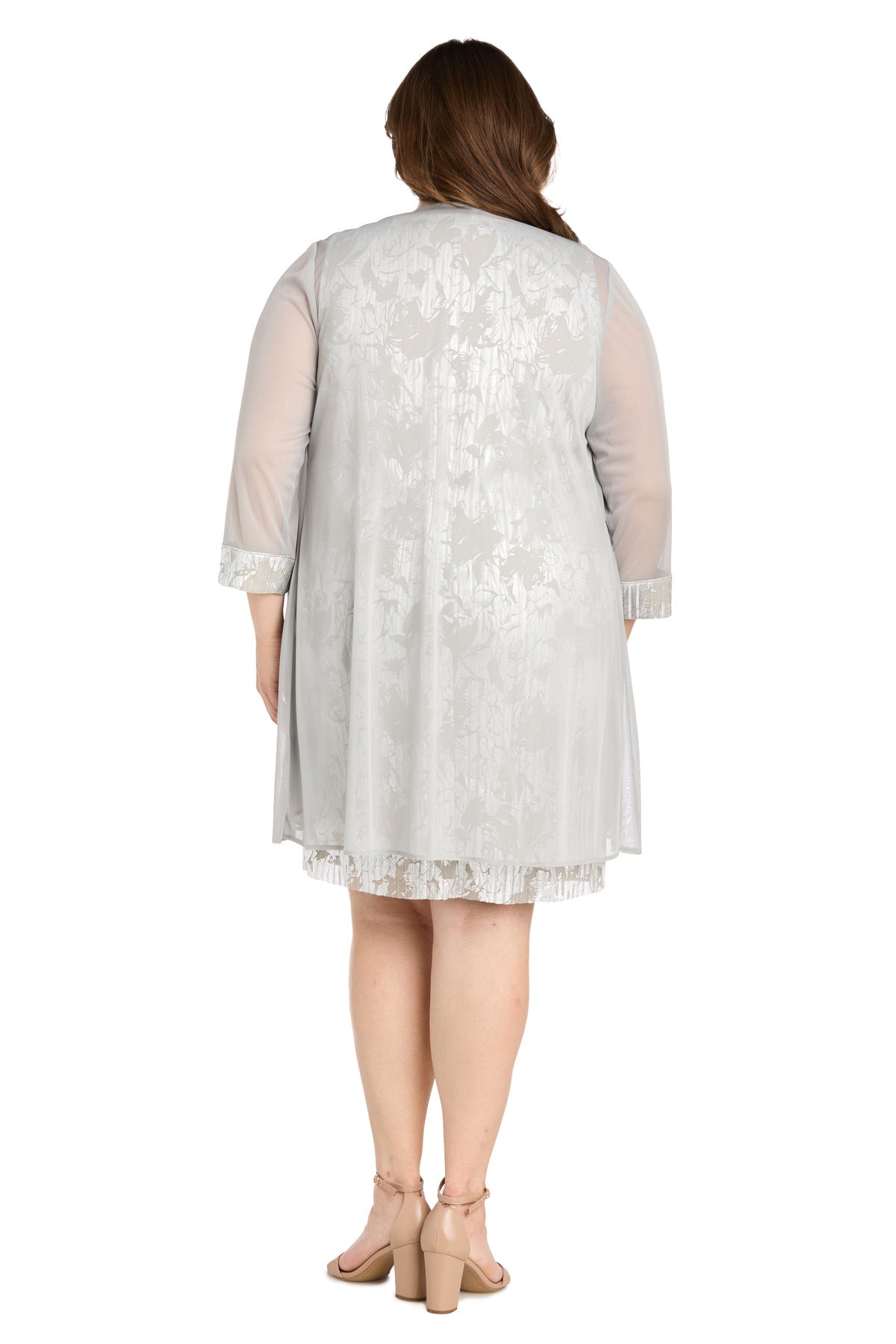 Embellished Short Sequin Cocktail Dress by R&M Richards 3397W in Champagne/Silver