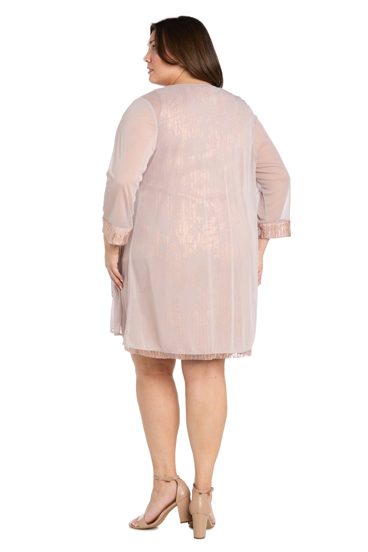 Embellished Short Sequin Cocktail Dress by R&M Richards 3397W in Rose/Gold