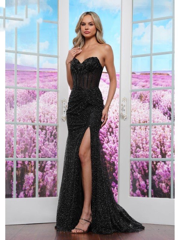 Prom Dresses Formal Fitted Long Evening Prom Dress Black