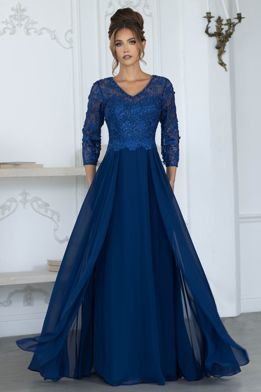 Mother of the Bride Dresses Lace Long Formal Mother of the Bride Dress Lenovia 8375 Navy