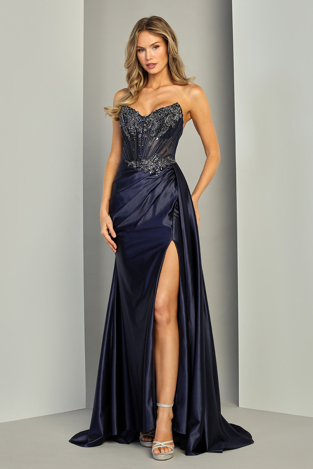 Strapless Curved Neck Floor-Length Satin Occasion Mermaid/Trumpet Adora Design 3410