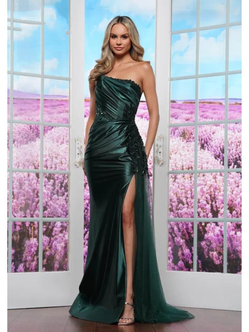 Prom Dresses Formal Ruched Long Fitted Prom Dress Deep Green