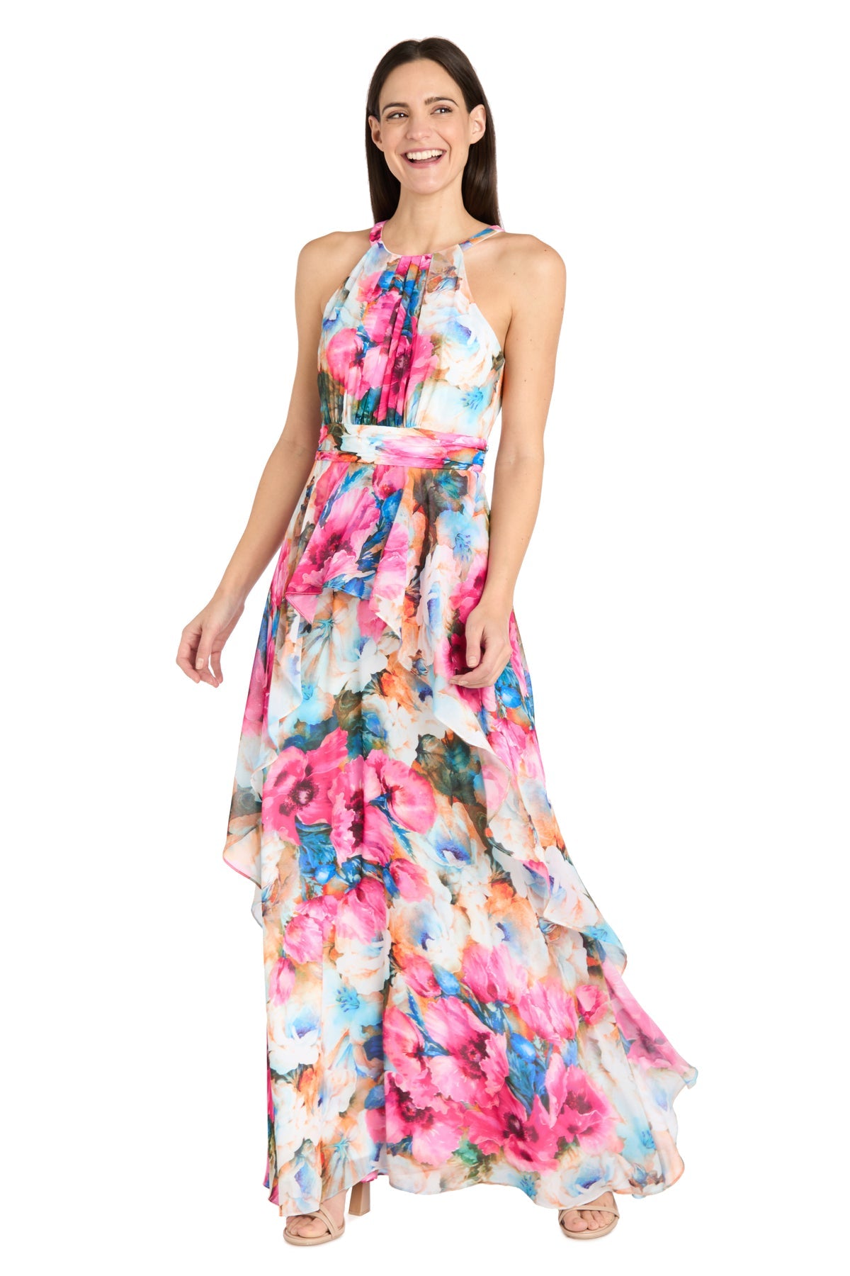 Formal Dresses Floral A Line Long Formal Petite Dress Fuchsia