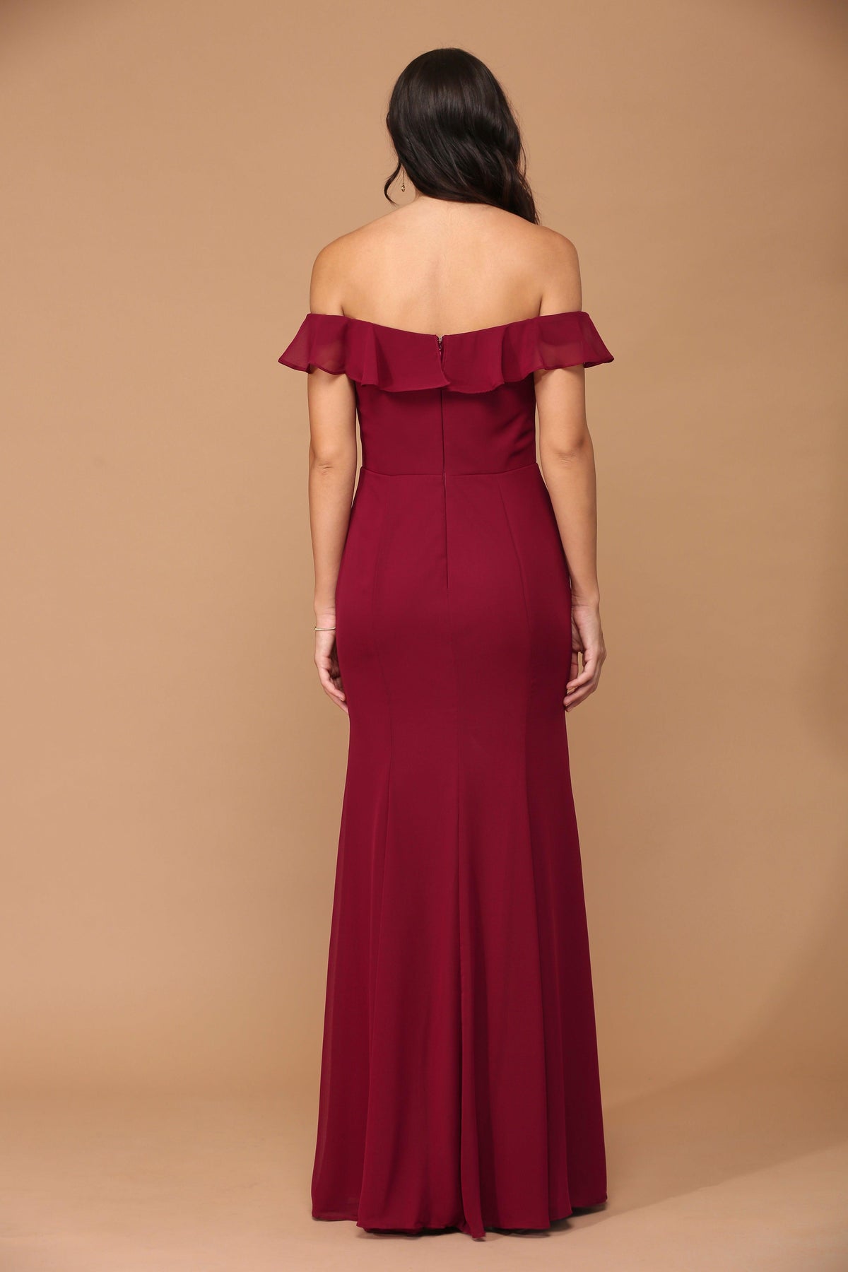 Long Off Shoulder Formal Bridesmaids Chiffon Dress Sale