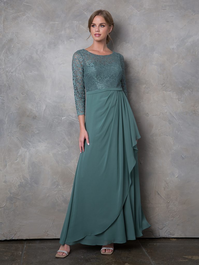 Mother of the Bride Dresses Long Mother of the Bride Lace Formal Dress Eucalyptus