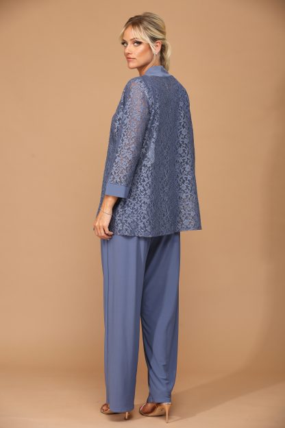 Formal Pant Suit Slate Blue