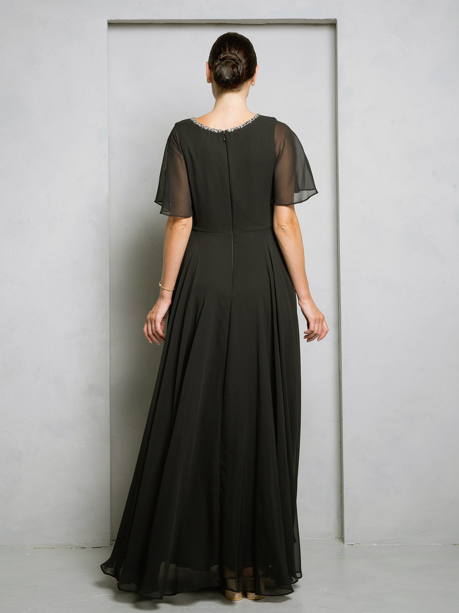 Mother of the Bride Dresses Long Beaded Mother of the Bride Dress Black