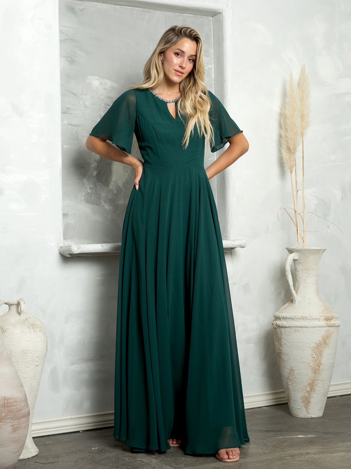 Mother of the Bride Dresses Long Beaded Mother of the Bride Dress Hunter Green