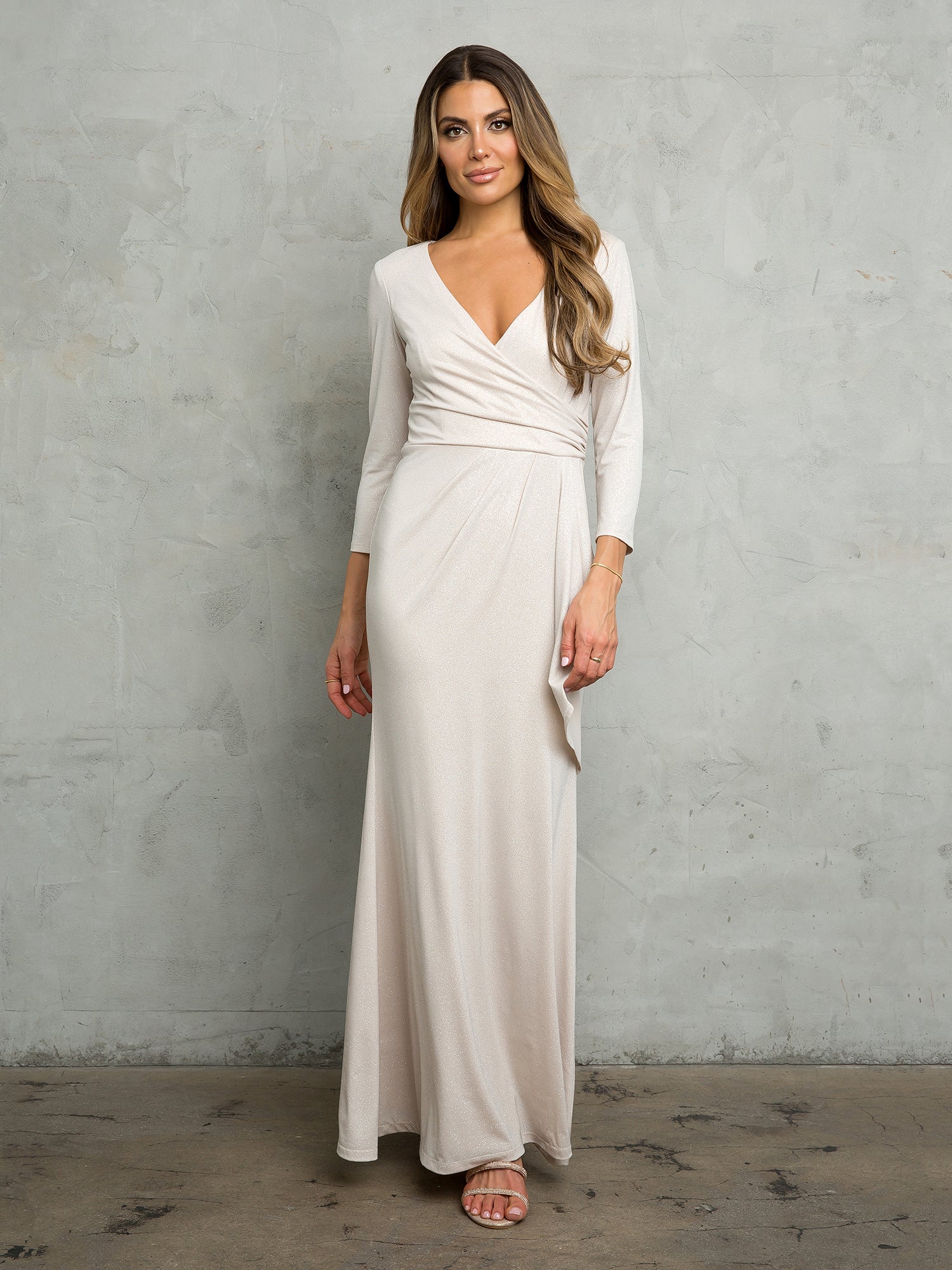 Mother of the Bride Dresses Glitter Long Mother of the Bride Dress Platinum