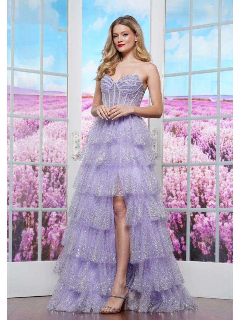 Prom Dresses Long Ball Gown Formal Ruffle Prom Dress Lilac