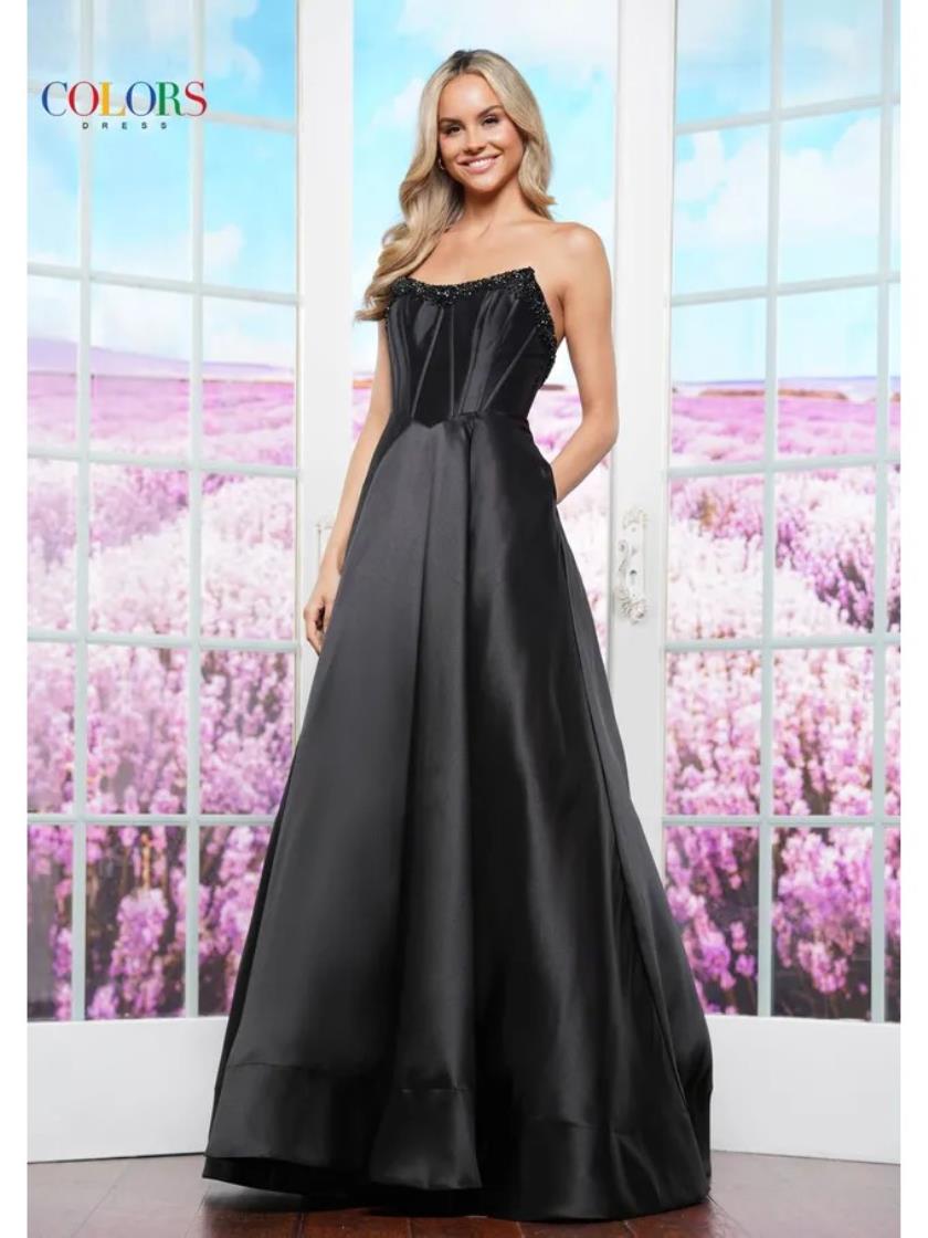 Black Colors 3478 Formal Ball Gown Long Evening Prom Dress