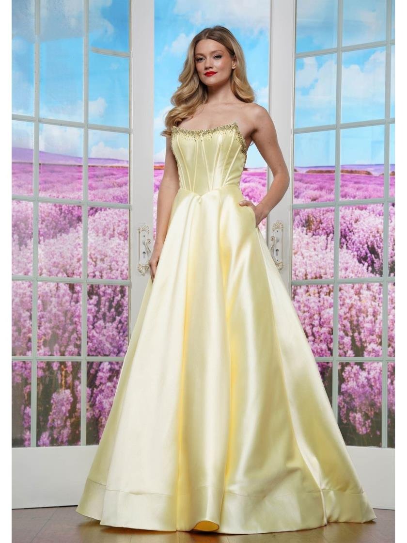 Prom Dresses Formal Ball Gown Long Evening Prom Dress Yellow