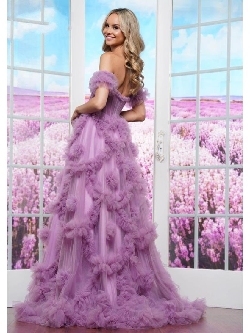 Prom Dresses Long Ruffle Formal Balloon Prom Dress Mulberry