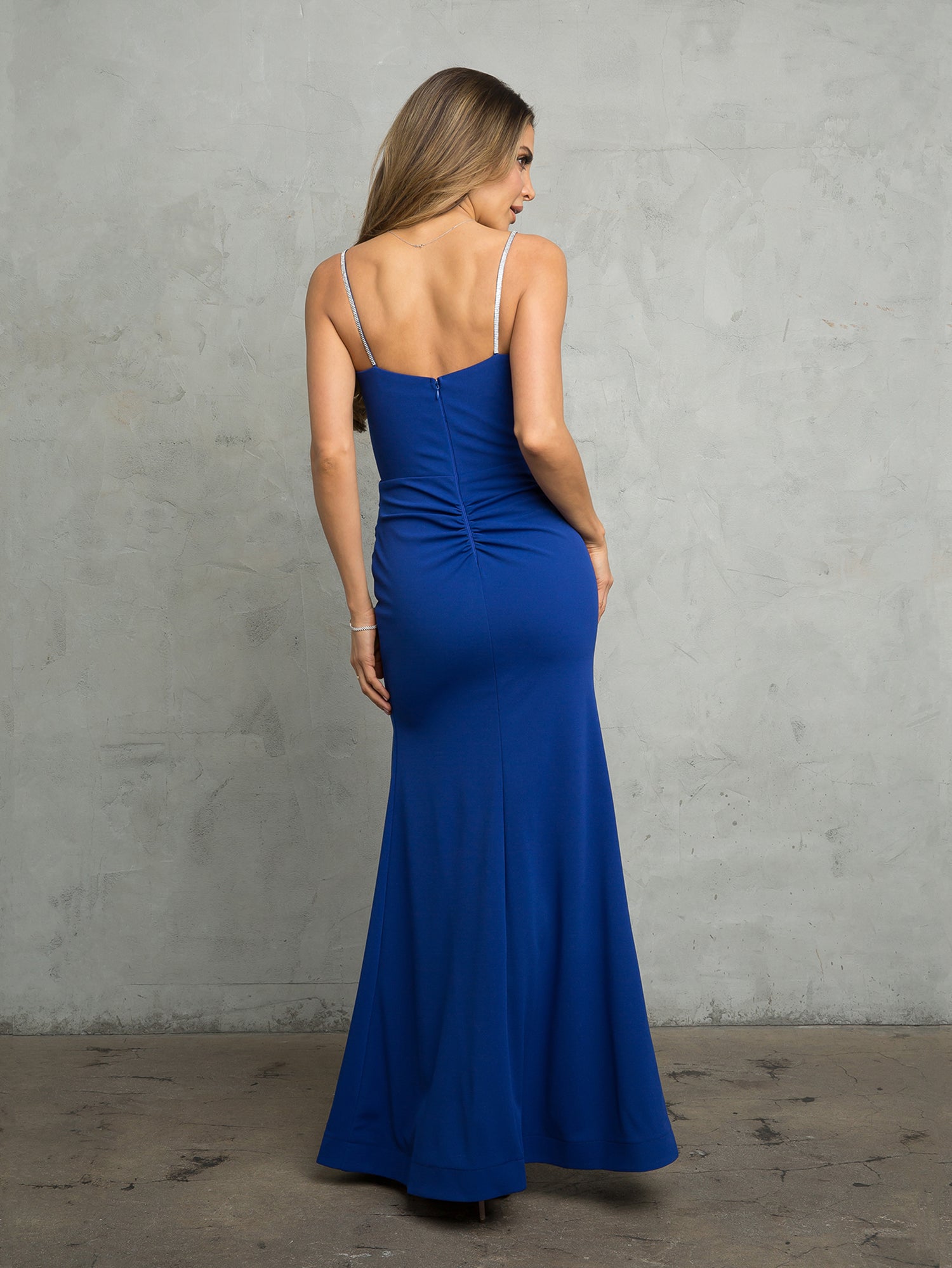 Prom Dresses Long Fitted Formal Slit Prom Dress Royal