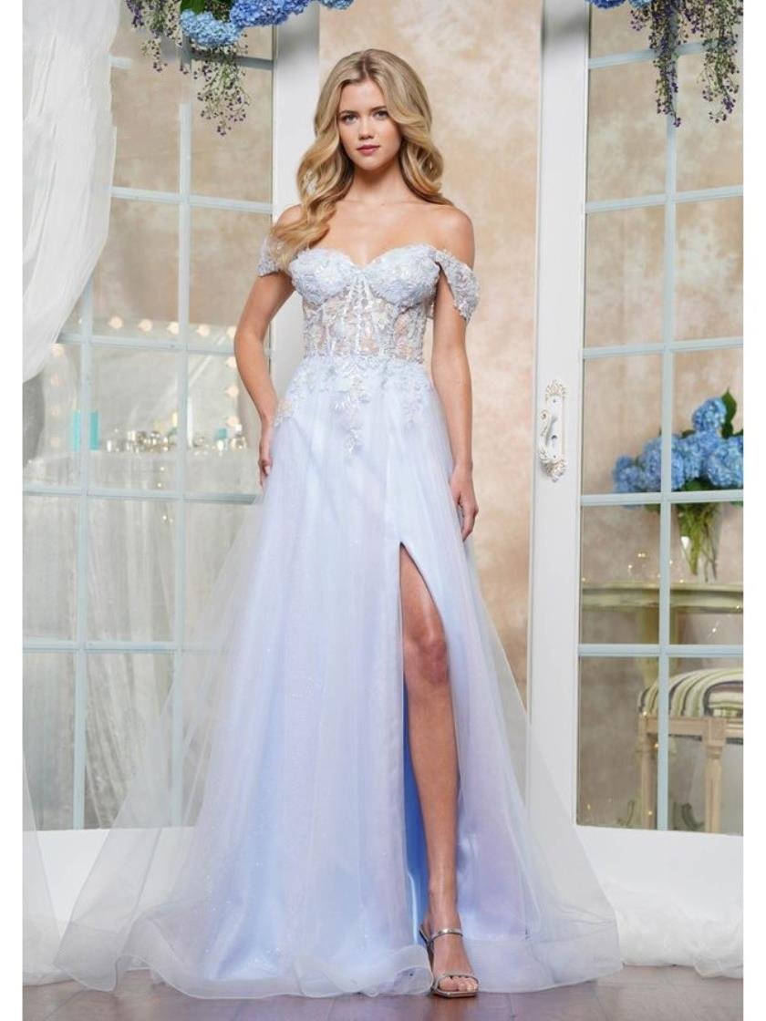 Prom Dresses Fitted Long Formal Evening Prom Dress Blue Lilac