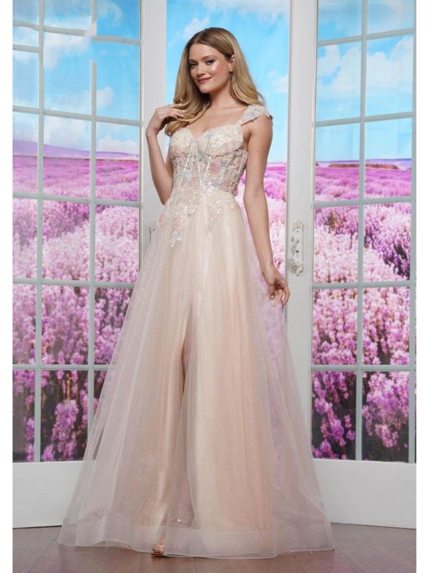 Prom Dresses Fitted Long Formal Evening Prom Dress Peach Yellow