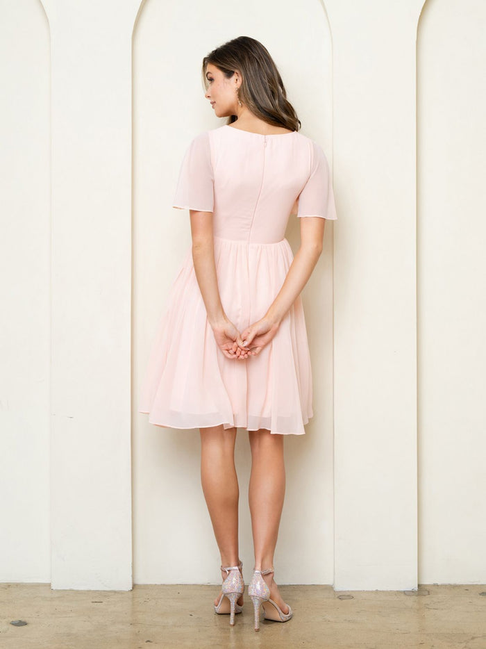 Cocktail Dresses Knee Length A Line Cocktail Dress Blush