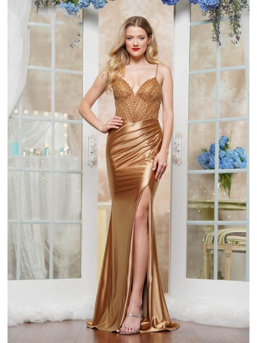 Prom Dresses Formal Long Skirt Fitted Prom Dress Dark Nude
