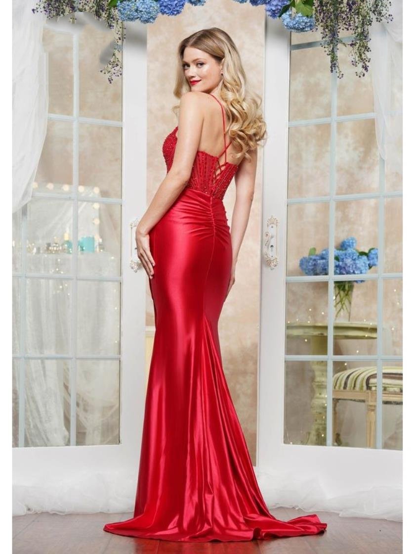 Prom Dresses Formal Long Skirt Fitted Prom Dress Red