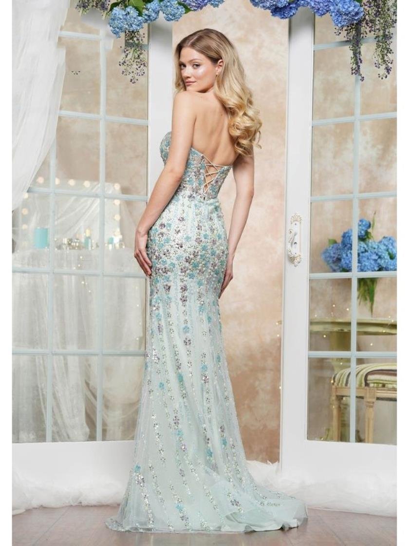 Prom Dresses Formal Flare Fitted Long Prom Dress Tiffany Blue