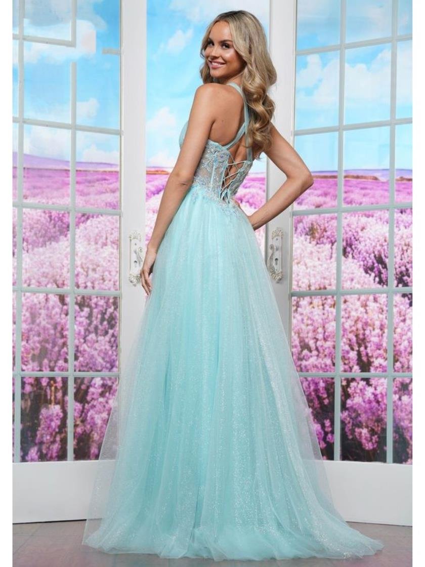 Prom Dresses Formal Crossed Ball Gown Long Prom Dress Tiffany Blue