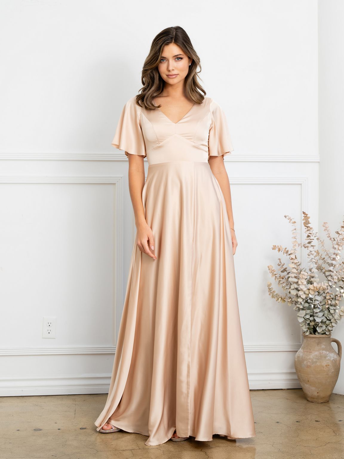 Formal Dresses Long Formal A Line Evening Dress Champagne
