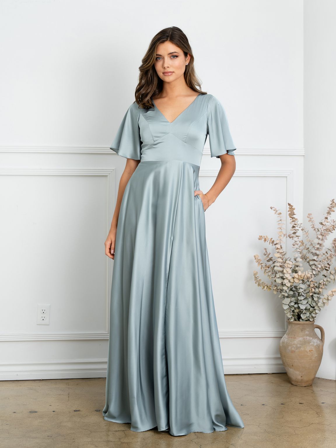 Formal Dresses Long Formal A Line Evening Dress Sage