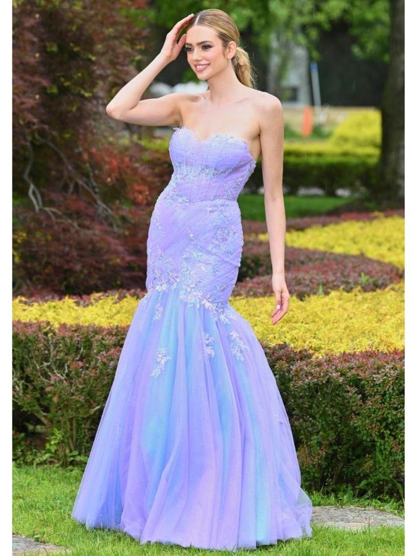 Prom Dresses Formal Fitted Long Evening Prom Dress Lilac