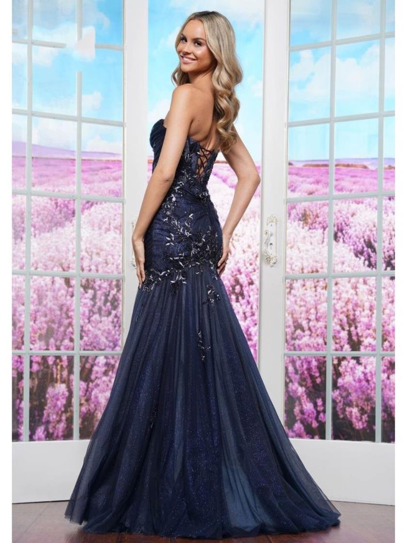Prom Dresses Formal Fitted Long Evening Prom Dress Navy