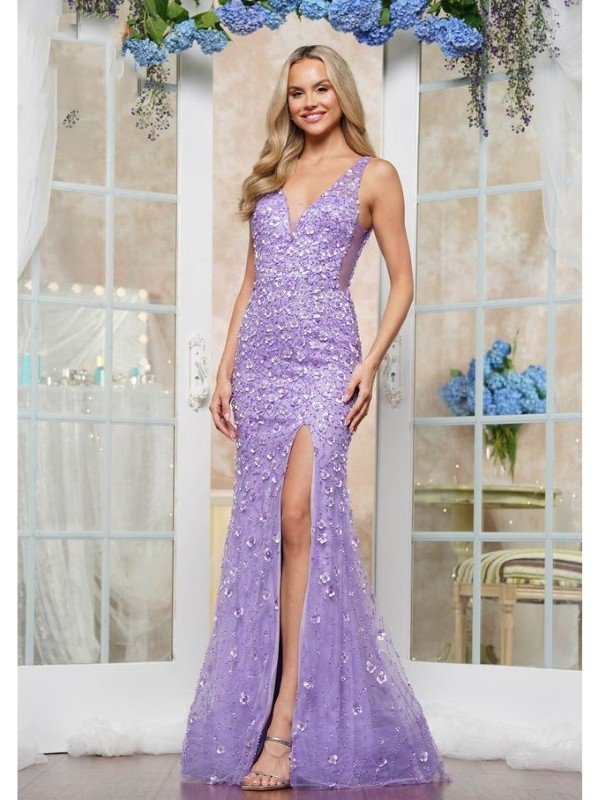 Prom Dresses Formal Fitted Evening Long Dress Lavender