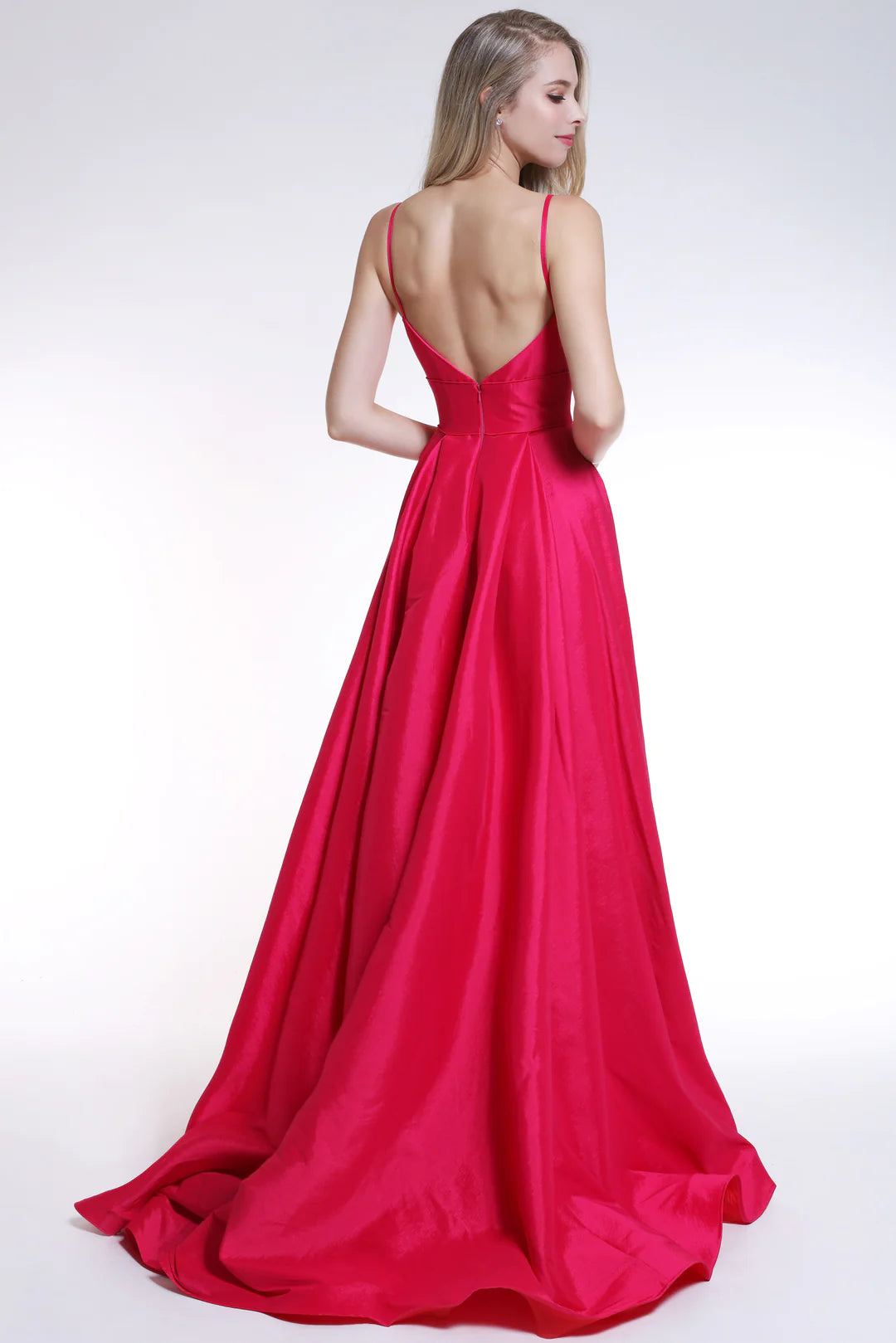 Prom Dresses Long A Line Formal Slit Prom Dress Fuchsia