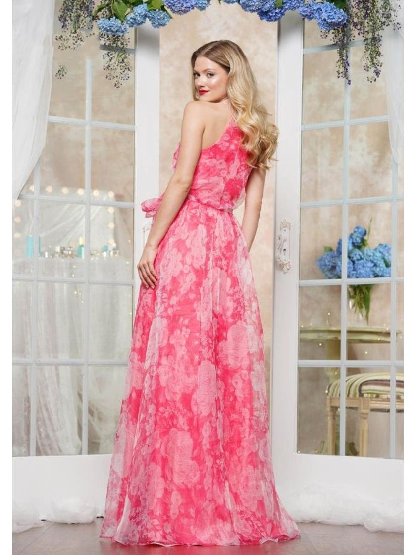 Prom Dresses Long Print Organza Formal Prom Dress Watermelon